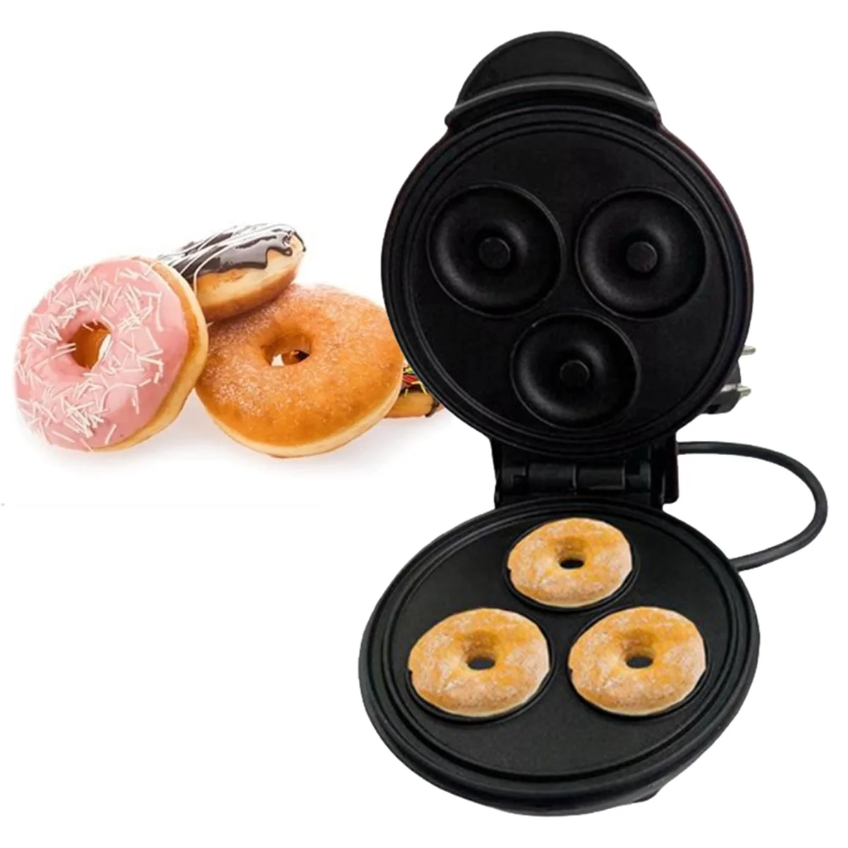 Electric Donut Machine Non-Stick Coated Kitchen Donut Maker Kid'S Snacks Desserts Breakfast Mini Donut Maker EU Plug C