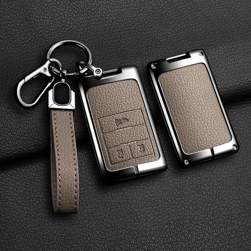 Car Alloy Leather Key Case Cover for Chevrolet C7 Corvette Cadillac DTS SLS SRX XLS STS Escalade CTS ATS 28T CTSV XTS Keychain