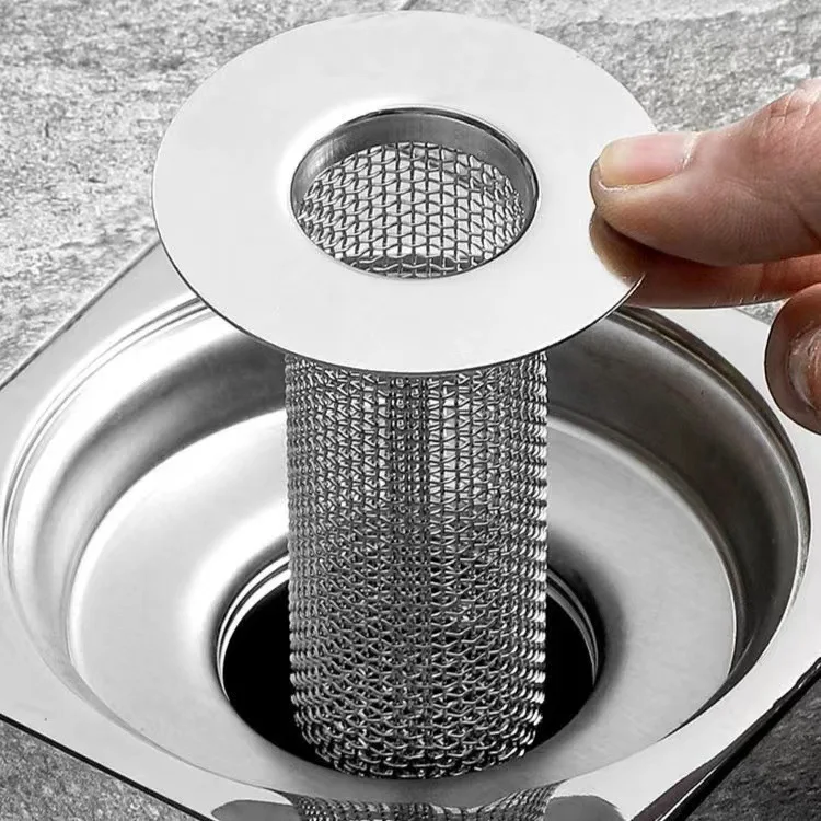 Mesh Sink Filter Stainless Steel Floor Drain Strainers Kitchen Bathroom Bathtub Anti-clog Hair Catcher Leakproof Net Strainer