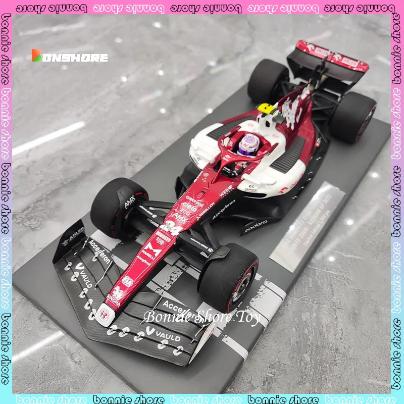 1:18  Minichamps Alfaromeo C42 Guanyu Zhou F1 Formula Race Car Alloy Car Model Room Ornament Collection Child Toys birthday Gift