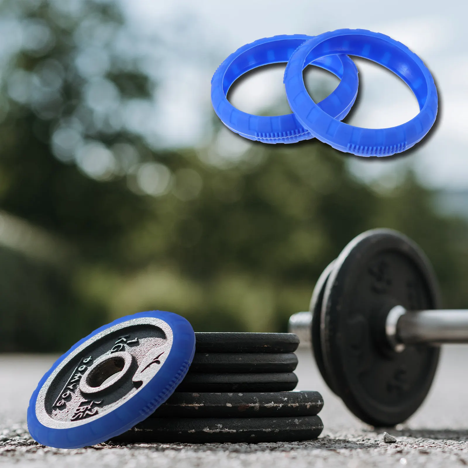 2Pcs Eco-Friendly Silicone Dumbbell Covers Anti-Skid Texture Surface Dumbbell Protective Cover for Strength Training Bright