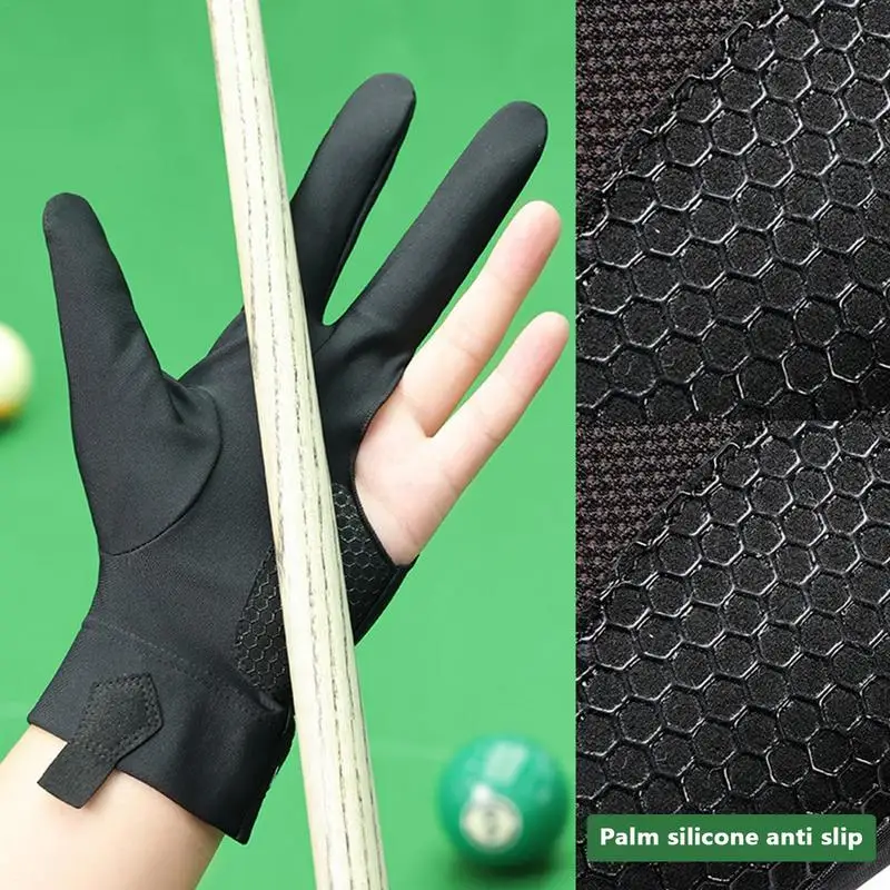 Pool Table Gloves Cue Shooters Gloves Billiard Pool Gloves Cue Shooters Gloves Splicing Process 3 Fingers Pool Gloves Left/Right