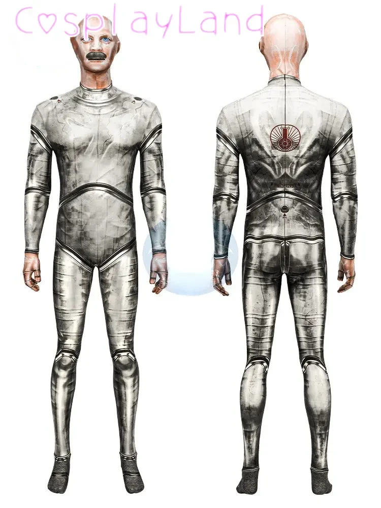 

Atomic Heart Soldier Cosplay Costume Disguise Little Soldier Robot Cosplay Outfit 3D Print Jumpsuit with Headgear for Man