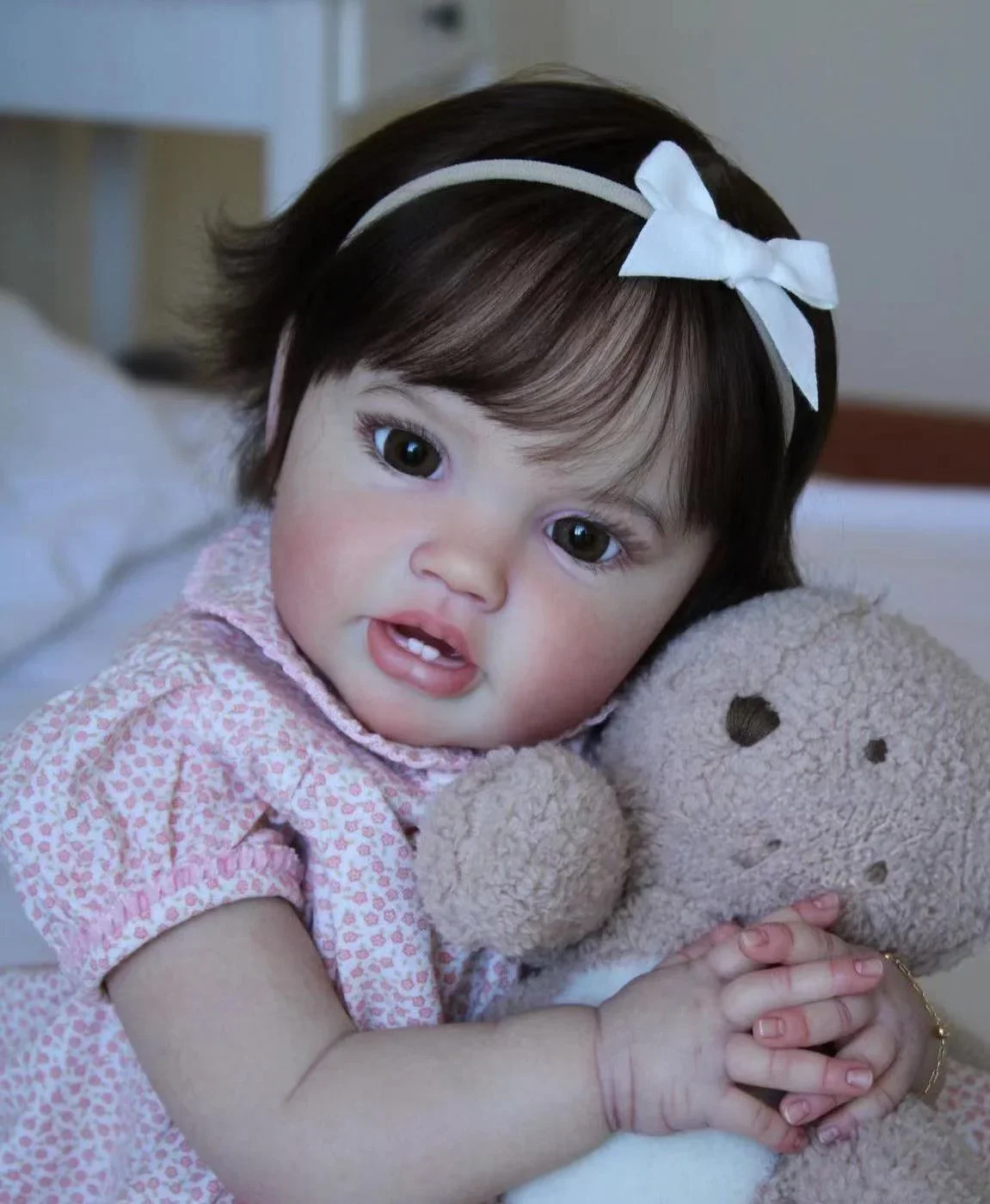 DLS Customized Limited Supply 32inch Reborn Baby Doll 24inch Lottie With Hand-Rooted Black Short Hair Already Finished Doll