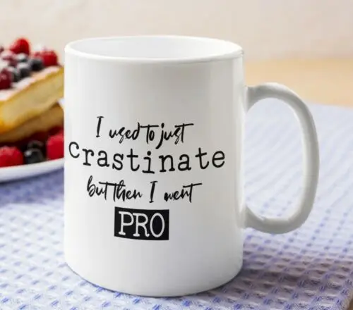 Funny Sarcastic Procrastination Pun Mug 11oz White Ceramic Coffee Tea Mug Gift