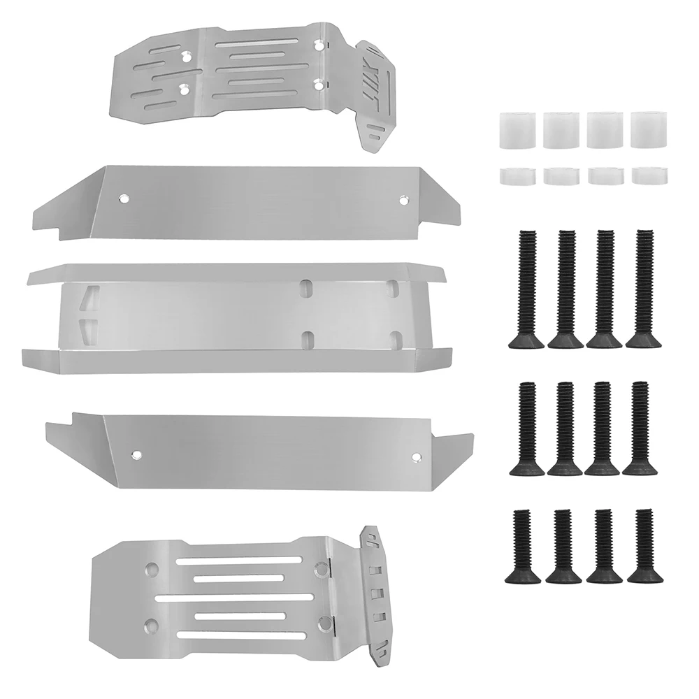 TRINOOD Stainless Steel Chassis Armor Skid Plate Guard Protect Set for 1/6 XRT 8S 4WD RC Truck Buggy Upgrade Parts