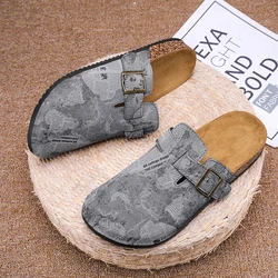 2026 Four Seasons for Men and Women Baotou Slippers, Lightweight Cork Half Slipper Couple Shoes, Retro Slip-on Lazy Slippers