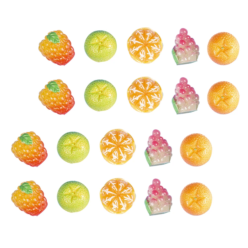 50 Pcs Resin Jewelry Accessories DIY Mini Fake Fruit False Manicure Simulation Decor Material Imitation