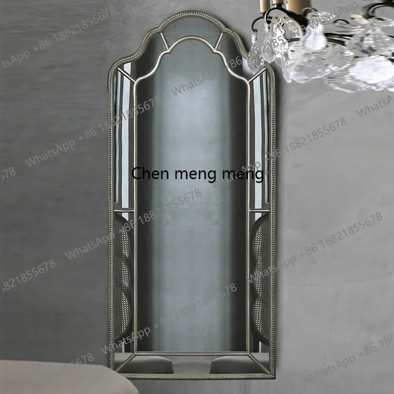European retro full-length mirror wall-mounted dressing, wall-mounted bedroom floor-to-ceiling, vaulted porch full-length mirror