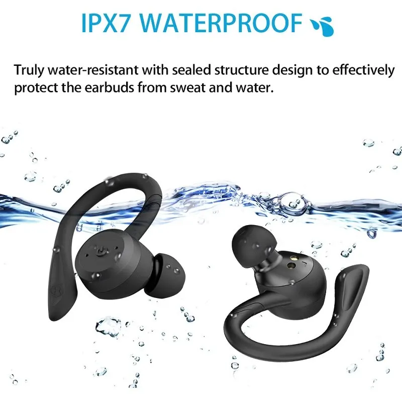 Bezdrátový Bluetooth earpods sport TWS špunty hluk snižování sluchátko dlouhé baterie život náhlavní ipx7 dvojí nést styl pro iPhone