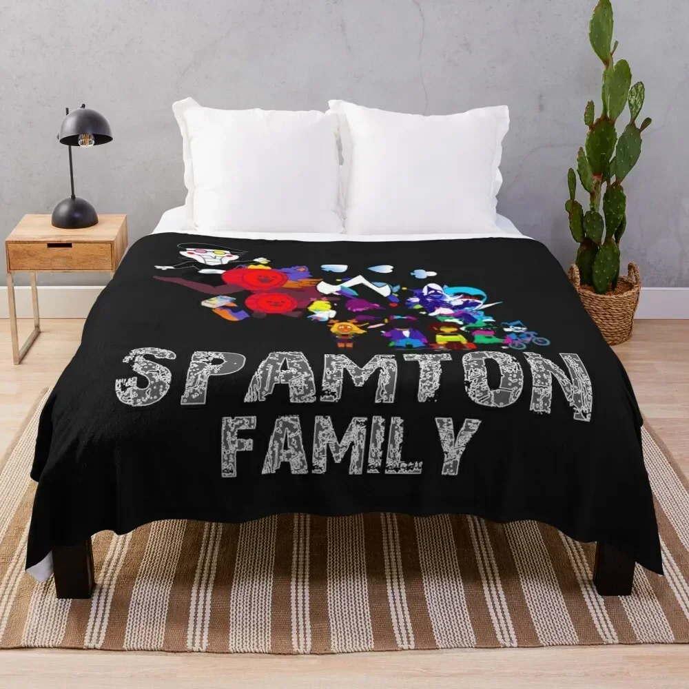 

spamton family Shirt spamton family Throw Blanket Soft Plaid Bed covers Flannel funny gift Blankets