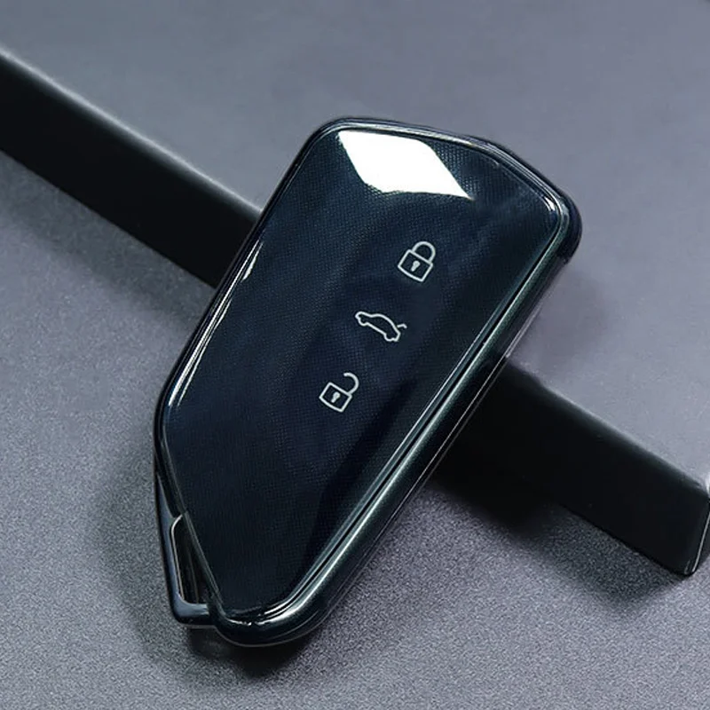 TPU Transparent Car Key Fob Case Cover Accessories For VW Volkswagen Golf 8 ID.3 ID.4 Skoda Octavia A8 MK4 MK8 2022 2021 GTI R