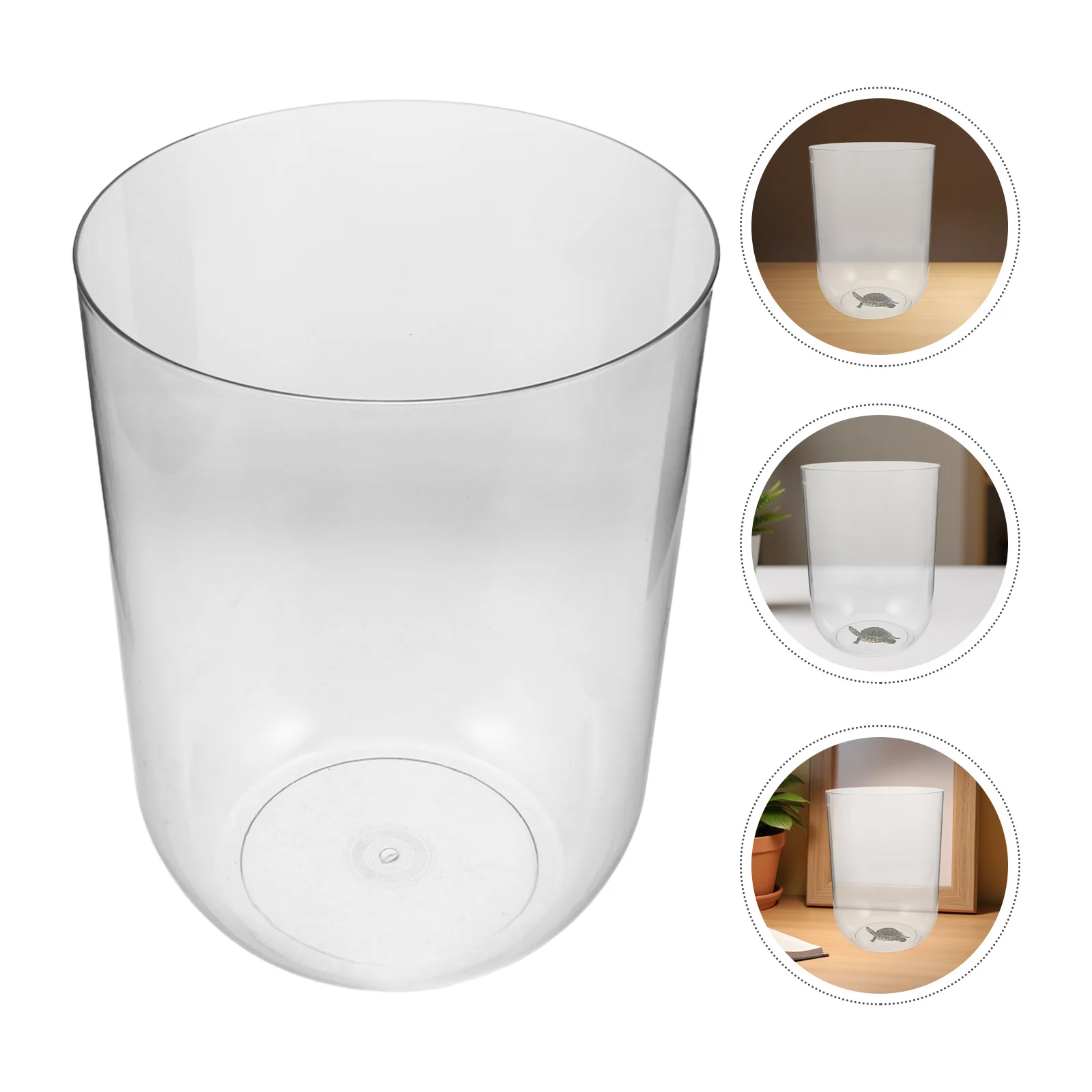 

8L Cylindrical Ecological Fish Tank Clear Round Mini Aquarium For Home Office Turtle Habitat Small Plastic Betta Starter Bowl