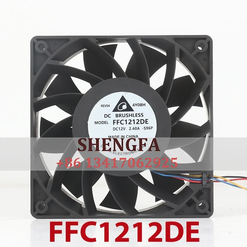 AC EC 12038 120x120x38MM 12CM Delta 5V 24V 48V DC 12V 2.40A PWM Speed Regulation Super Brute Force Server FFC1212DE Cooling Fan