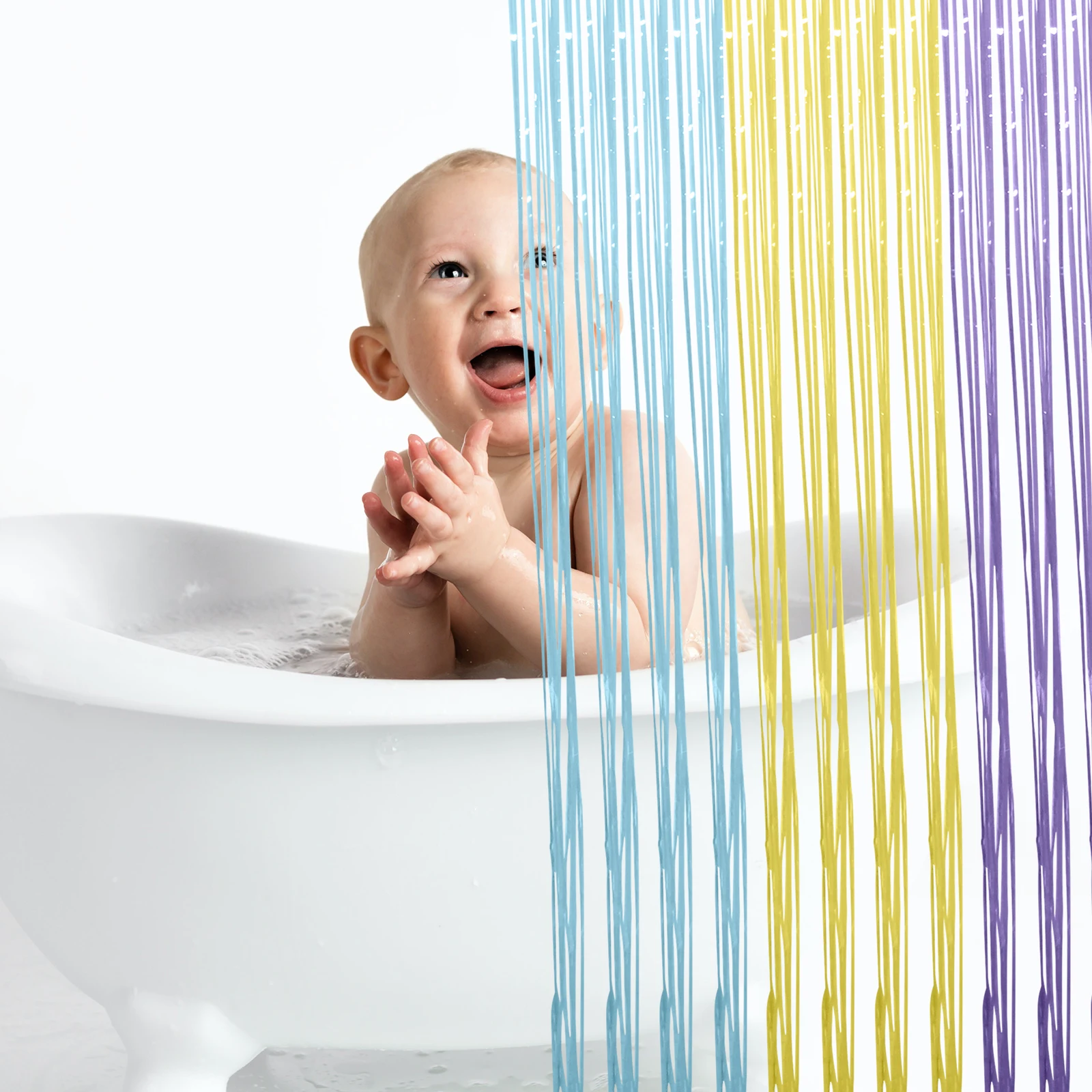 

2PCS Tinsel Curtain Pastel Rainbow Decor Foil Party Backdrop Streamer Curtains Door Window Wall Christmas Valentine Wedding Baby