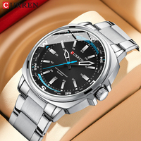CURREN  Creative Business Quartz Watches for Men Luxury Brand Wristwatch with Stainless Steel Band Waterproof Clock
