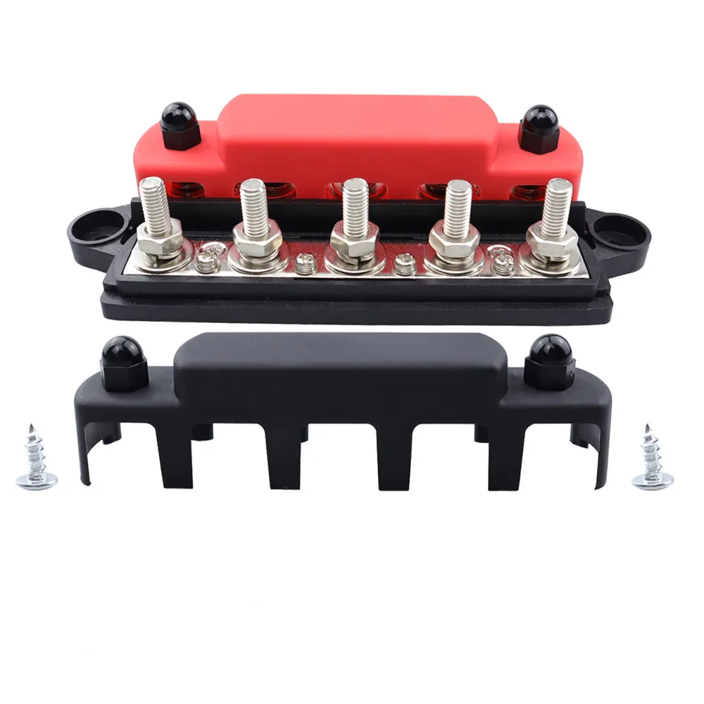 

RV marine busbar M8 high current terminal block terminal block 300A double row 5 stud busbar