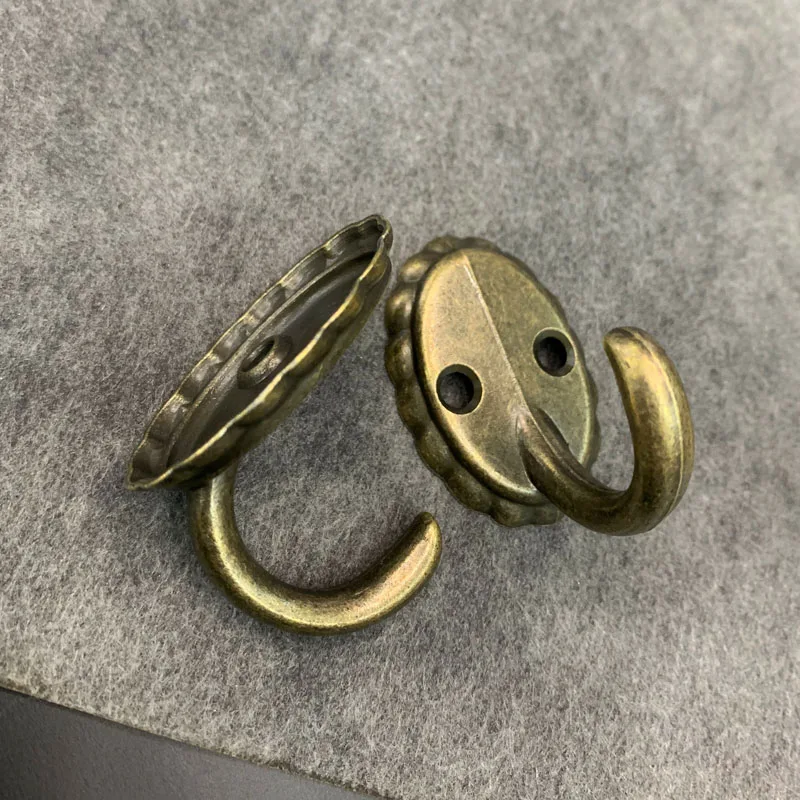 Zinc Alloy Antique Bronze Wall Hooks, Vintage Coat Bag Hat Hanging Hooks with Screws for Bathroom & Kitchen
