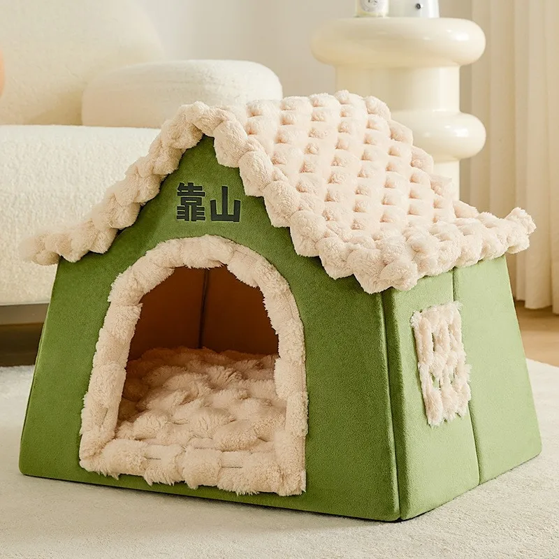 

Dog House for Small Dogs Cats Pet Bed Tent Enclosed Indoor Dog Kennel with Plush Cushion Warm Puppy Sleeping Basket Cat Nest