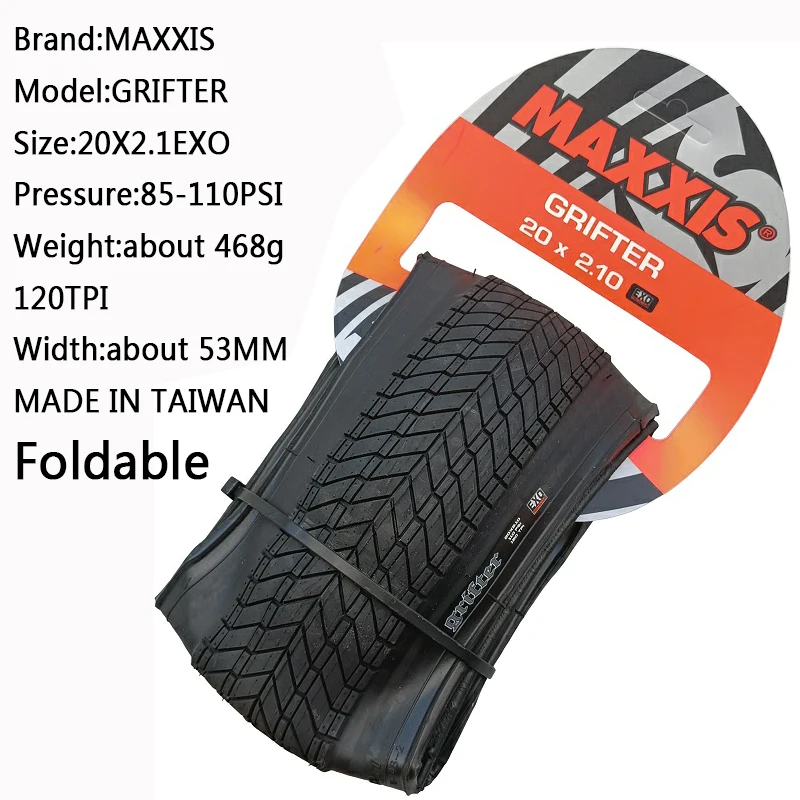 MAXXIS GRIFTER Stunt Bicycle Tyre, Foldable And Lightweight With Can Withstand High Tire Pressure And Double Rubber Technology.