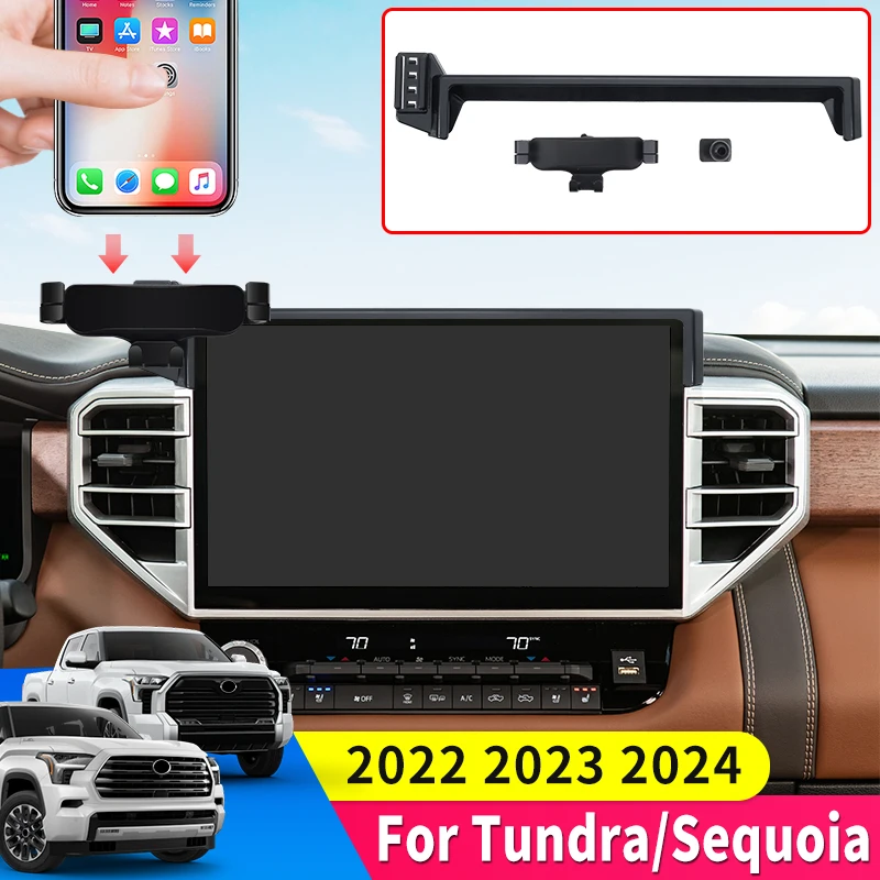 For Toyota Tundra Sequoia 2022 2023 2024  Car Dedicated Phone Holder Interior Modification Accessories upgrade Telephone Base