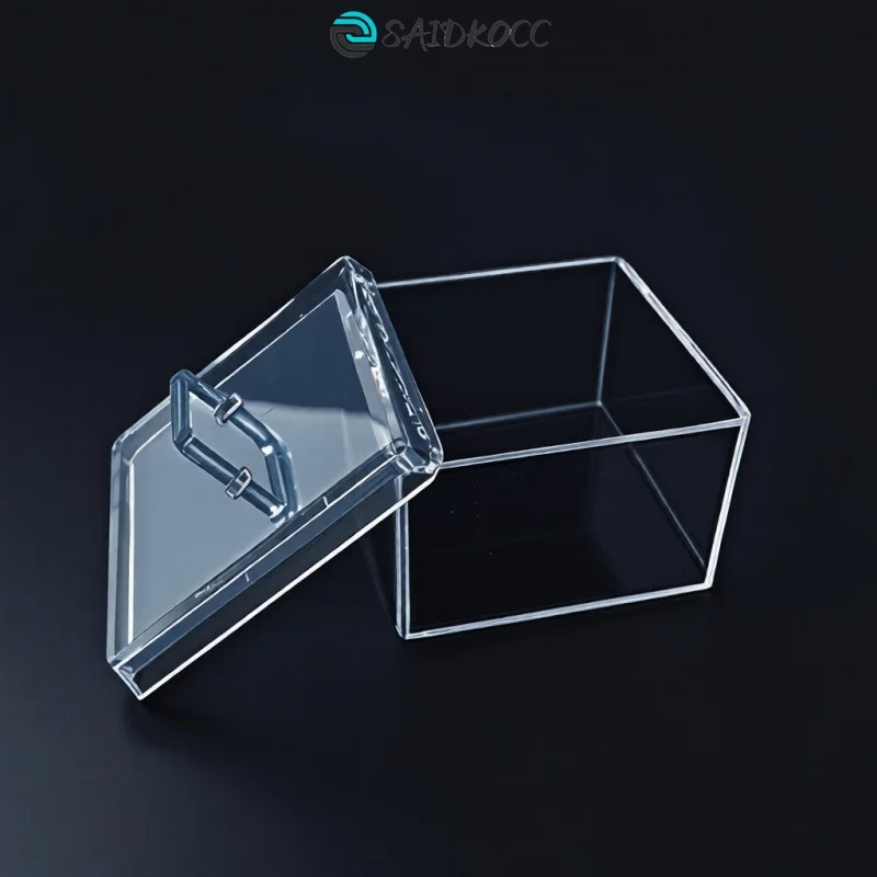 SAIDKOCC Transparent High Purity Fused Quartz Square Tank for Lab Wafer Cleaning Ultrasonic Bath Chemical Resistant Custom Size