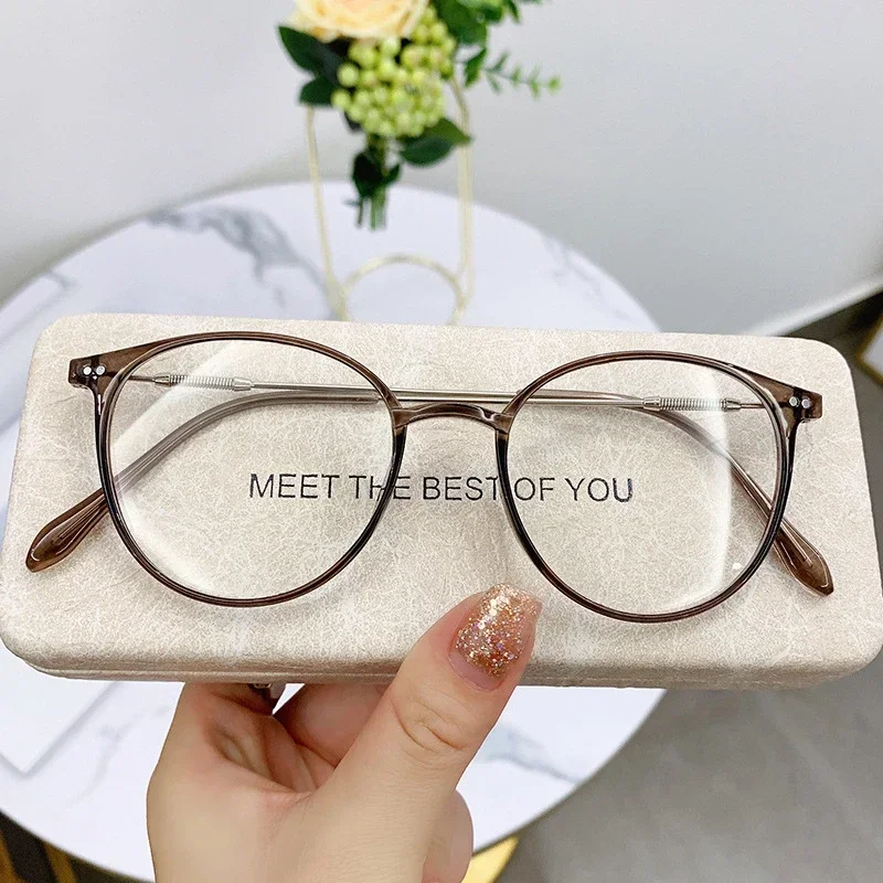 Neue Retro Katzenauge Rahmen Lesespiegel Myopie Rahmen für Männer und Frauen Oval Frühling Bein Optische Rahmen Mode Gläser oculos – Detail 2