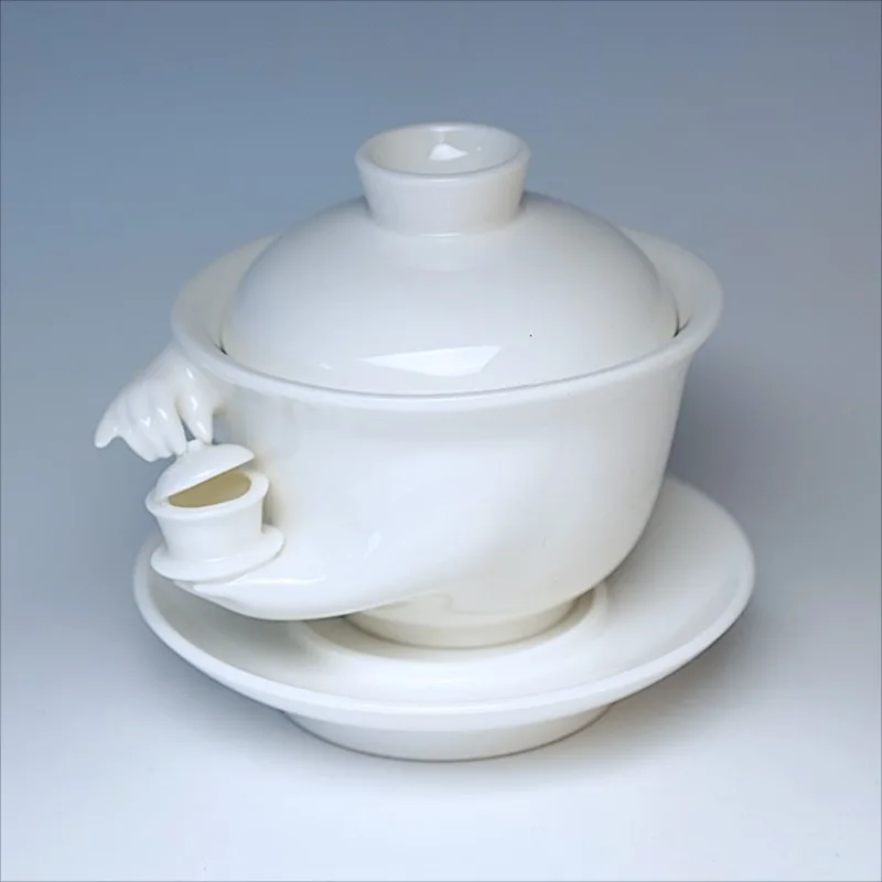 Free drinking tea cup cover bowl cute tea set high temperature ceramic original design sense healing gift