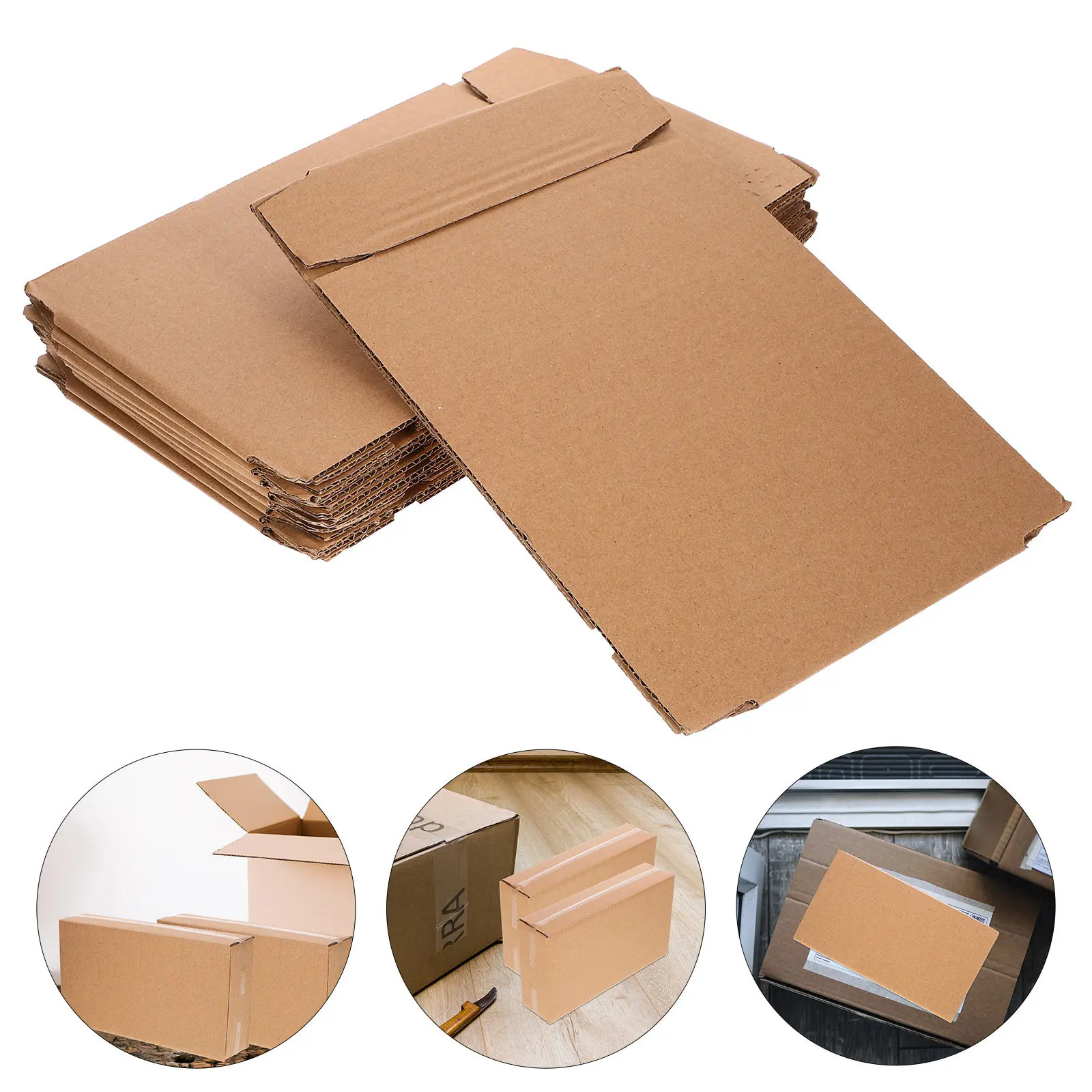 

10Pcs Premium Thickened Flat Shipping Boxes for Small Business Sturdy Corrugated Cardboard Packaging Boxes