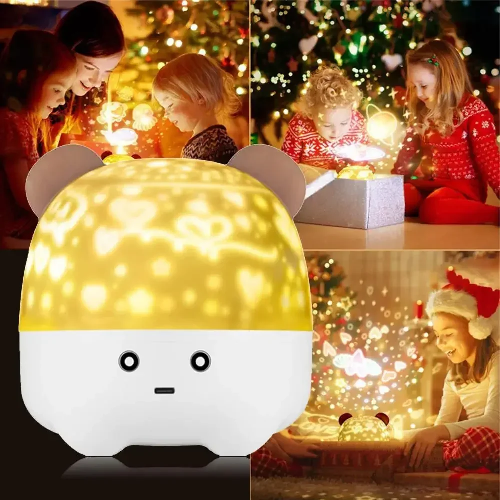 

Cartoon Creative Projection Seven Color Lights Bluetooth Speaker Bedroom LED Atmosphere Light HiFi Stereo Surround Soundbar