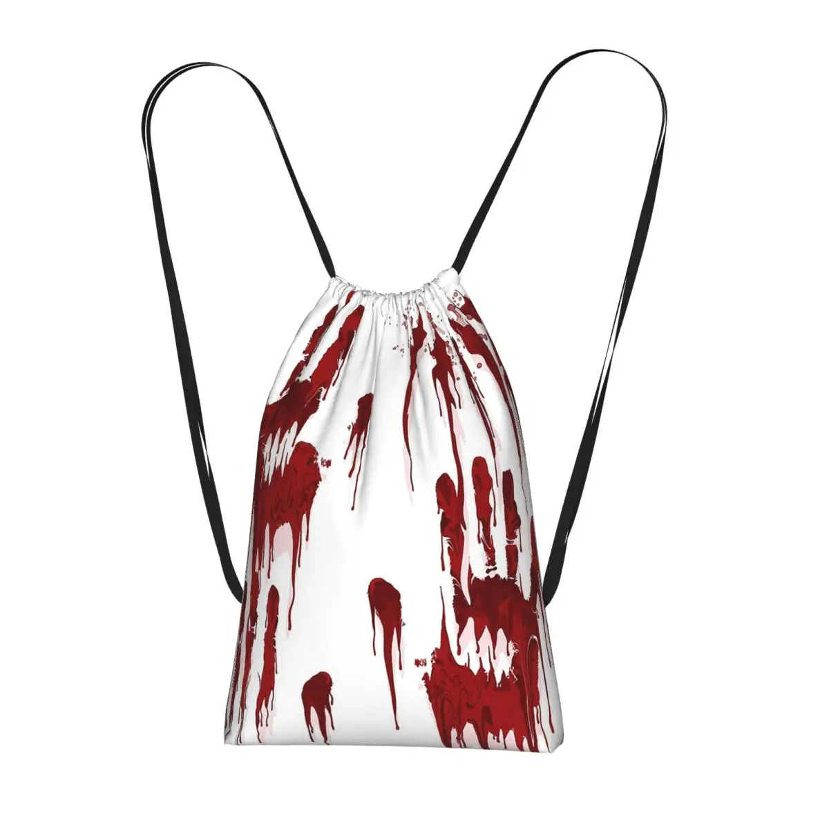 

Palm-Sized Bloody Handprint Halloween Backpacks Multi-function Drawstring Bundle Pocket Shoes Bag Book Bags for Man Woman
