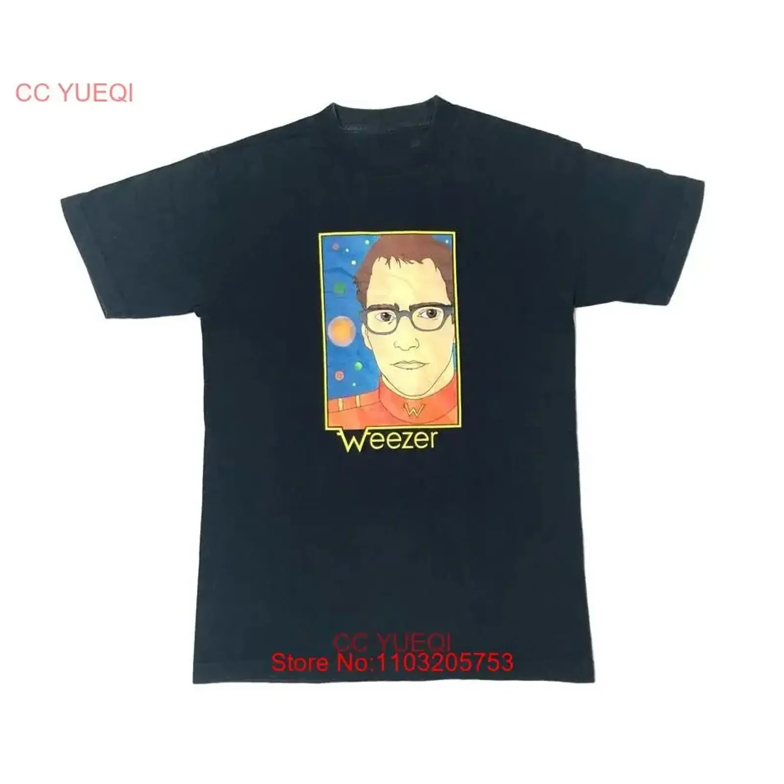 

Vtg Weezer Band Captain Cuomo, черная футболка в полный размер из плотного хлопка MM1501, винтажная, мягкая, дышащая, универсальная, удобная