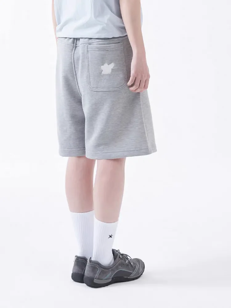 Summer 2025 the Coldest Moment Sea Star Patch Embroidered Five-Quarter Casual Sports orts Straight Leg Elastic Waist Cotton