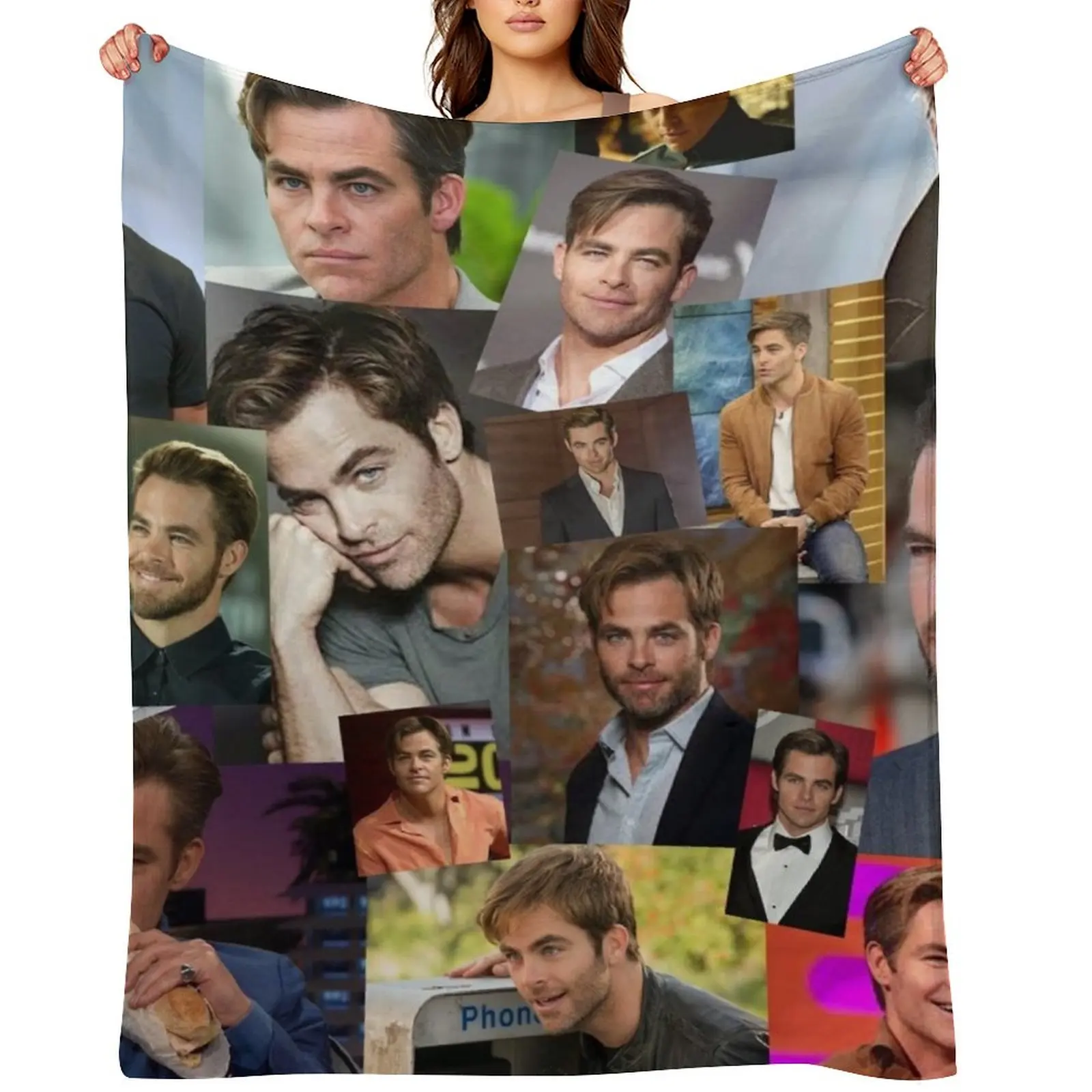 

Chris Pine collage Throw Blanket Warm heavy to sleep christmas decoration Blankets
