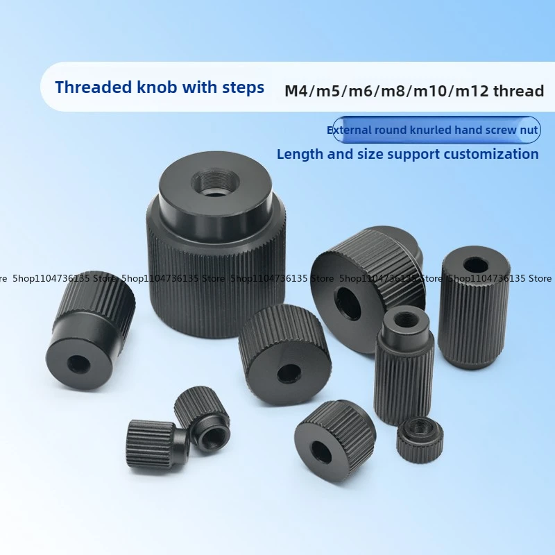 

5Pcs Hand Screw Knob External Round Knurled, with M4/M5/M6 Fine Teeth Hand Screw Nut, Aluminum Alloy Stainless Steel