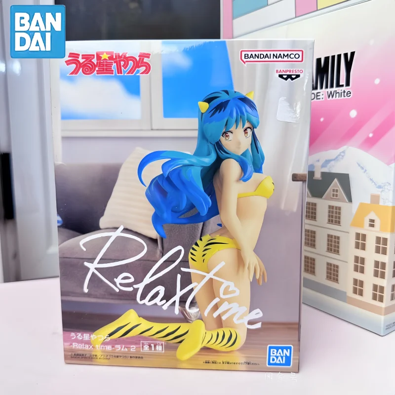 Original Bandai Relax Time Lum Urusei Yatsura Figure Banpresto Action Figurine Anime Collection Model Statue Toy Xmas Decor Gift