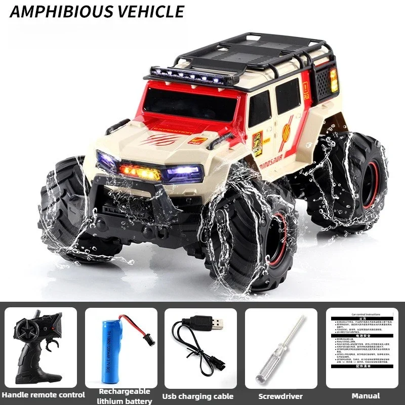 Jouet de voiture télécommandé tout-terrain, camion amphibie Bigfoot, super grand, escalade, 4x4, 2.4G, cadeau amusant, camion éditorial, 32cm