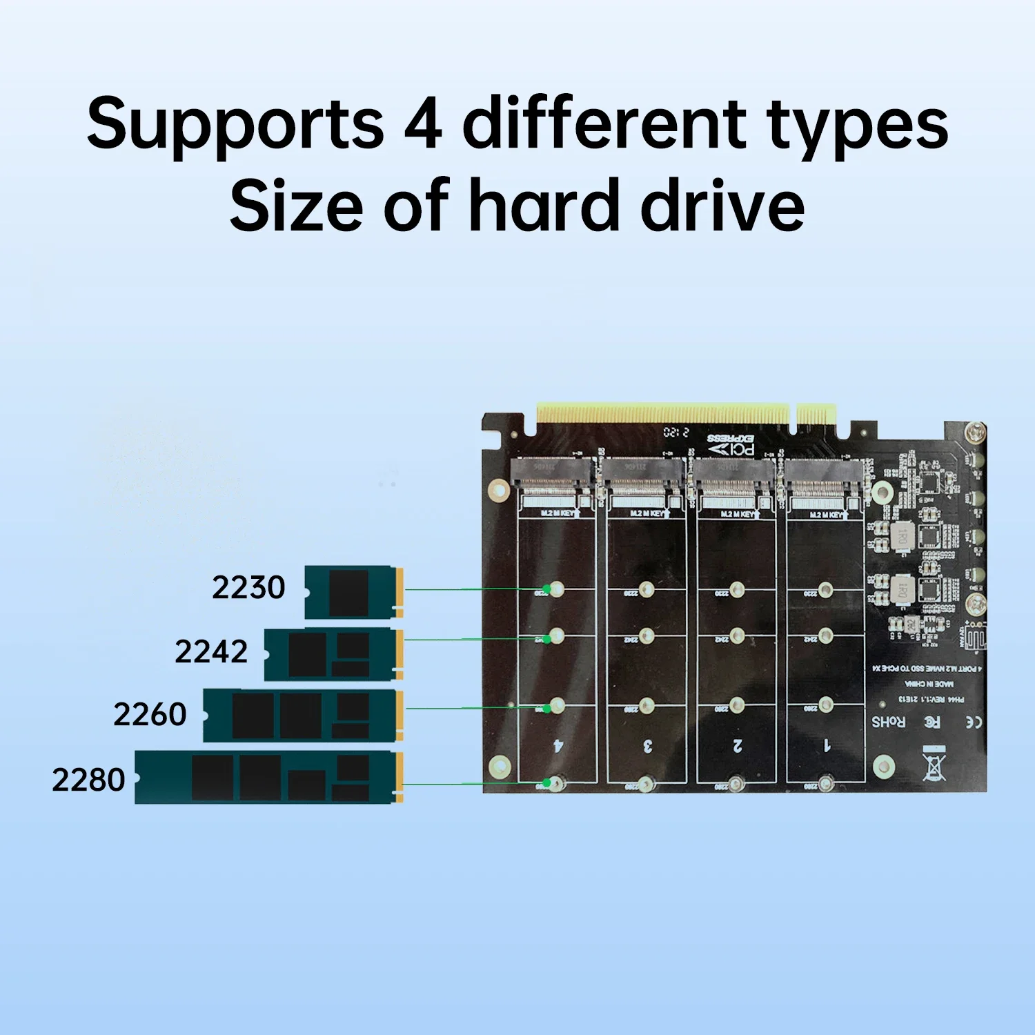 Tarjeta de expansión Quad M.2 PCIe 4,0/3,0 X16 con disipador de calor, plataforma Intel raid-on-CPU (VROC) e interfaz de ranura PCIe 4,0 RAID M.2