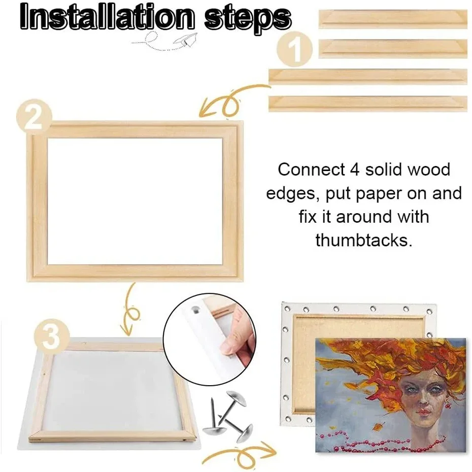 Solid Wood Canvas Picture Frame Kit DIY Stretcher Bars for Canvas Prints Diamond Oil Painting Wooden Wall Art Gallery Home Decor