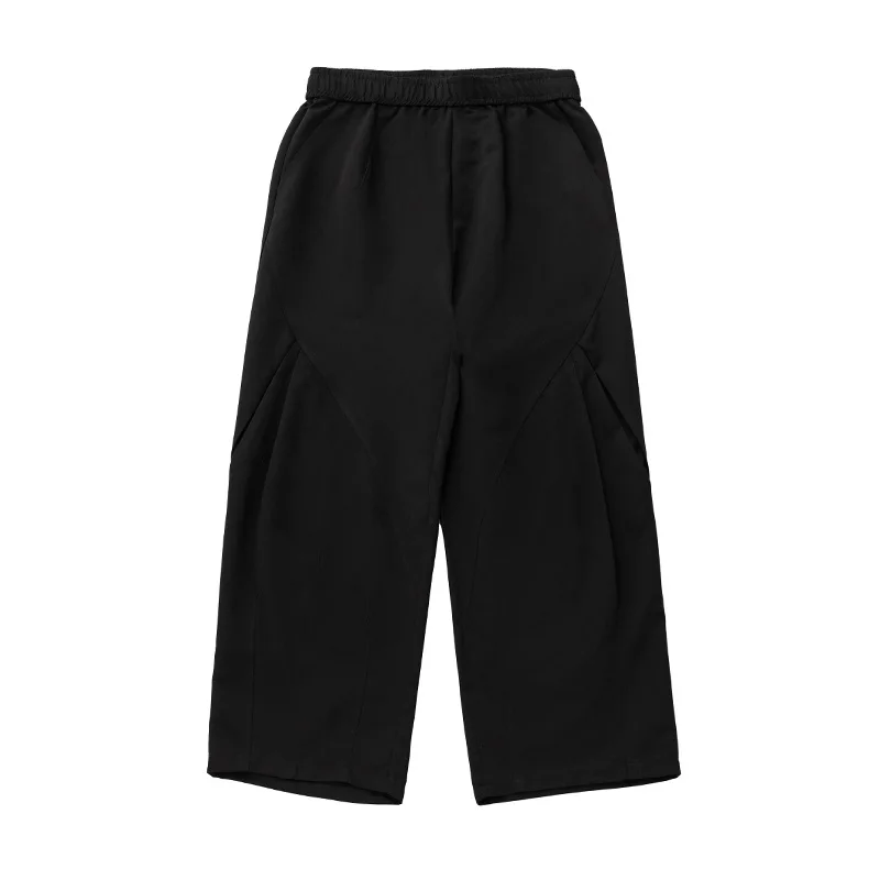 Men's Structured Pleated Casual Pants Loose Fit Curved Hem Spring Summer New Arrival Streetwear Sporty High-Quality Trousers