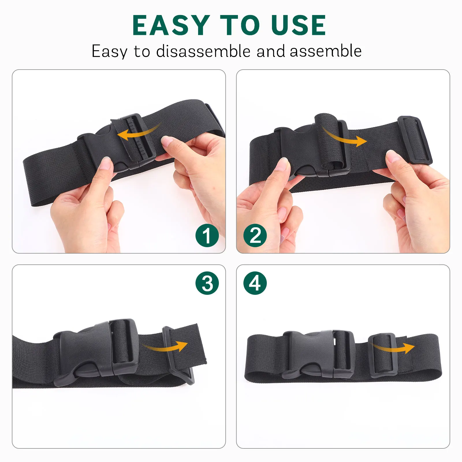 

Sturdy Fanny Pack Extender Strap Adjustable Polypropylene Fiber Belt for Luggage and Briefcases Travel Convenience