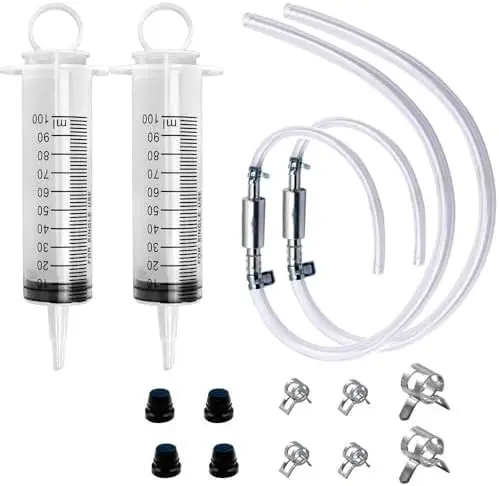 

Набор для прокачки тормозов (2 шт.) с шприцами - универсальный для автомобилей, мотоциклов, велосипедов - инструмент для легкой замены жидкости