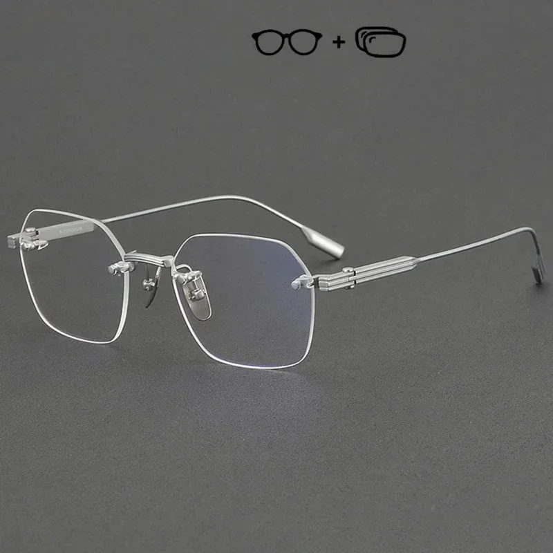 XUKA Optical Prescription Glasses Men Multifocal Progressive Rimless   Eyeglasses Male Custom Myopia Spectacles Brand