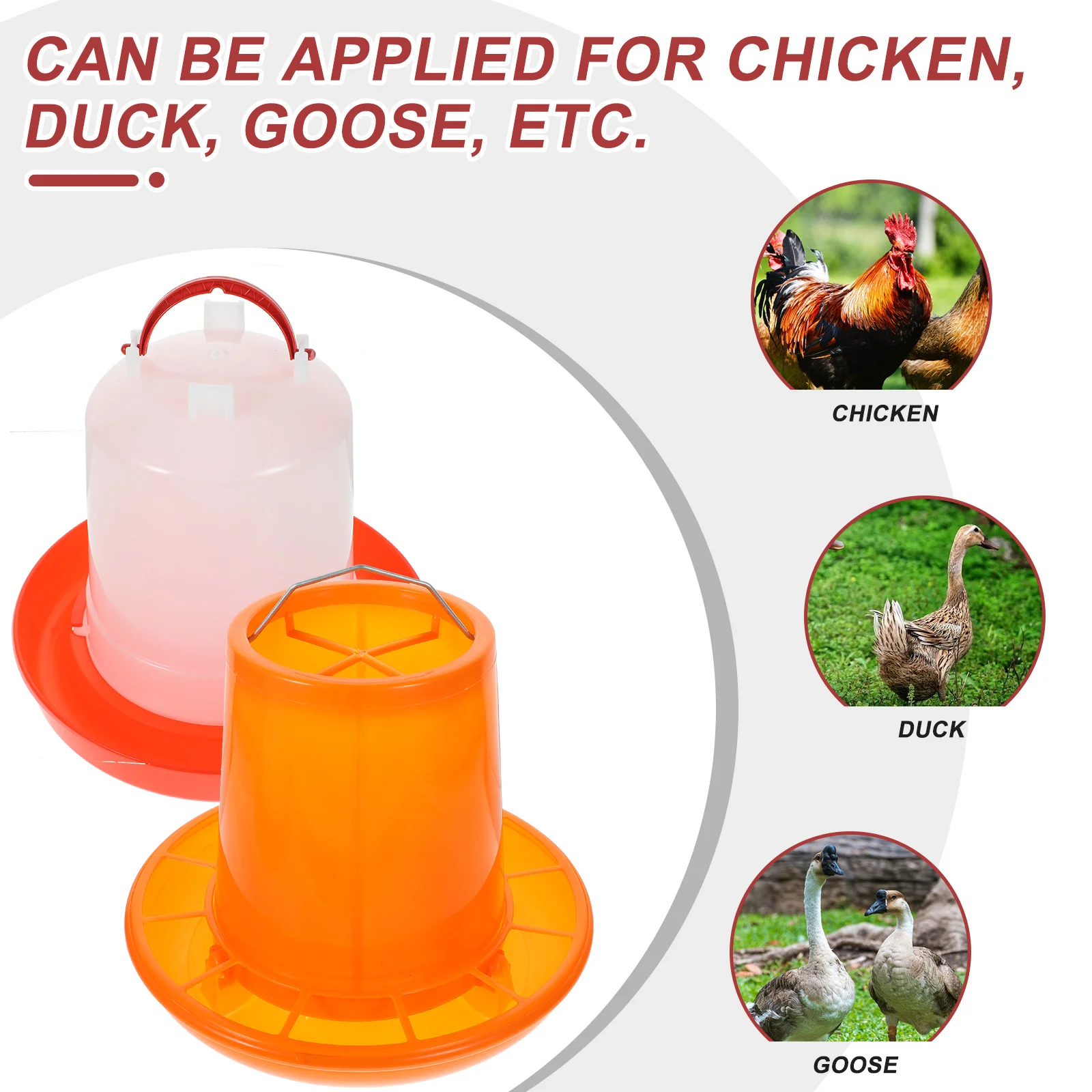 Water Jug Feeding Feeder Farm Poultry Bucket Container Chick Waterer Kit Chicken Jar