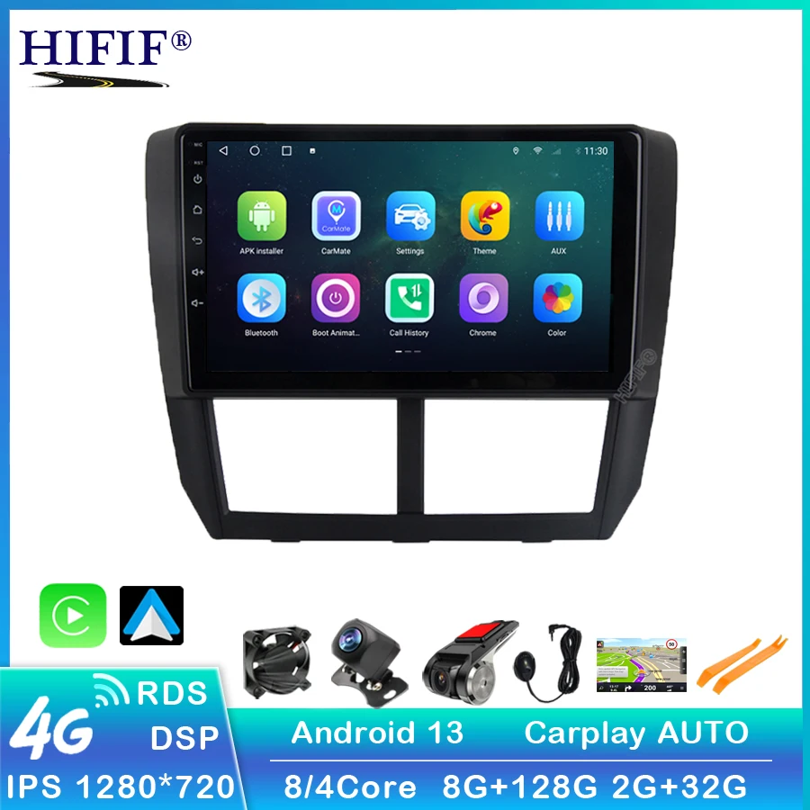 

Автомагнитола 2 Din, 9 дюймов, GPS, мультимедийный плеер Android 13, авто для Subaru Forester 2008-2012, 4 Гб + 64 ГБ, Восьмиядерный процессор, навигация, быстрая загрузка