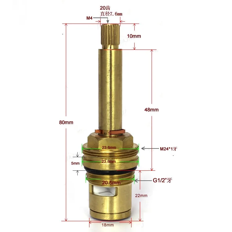 MTTUZK ทั้งหมด-ทองแดง G1/2 "ฟันก๊อกน้ำวาล์ว Core ร้อนเย็นทองเหลือง Spool ก๊อกน้ำคู่ฟันตลับหมึกมีหน้าแปลนวาล์วเซรามิค