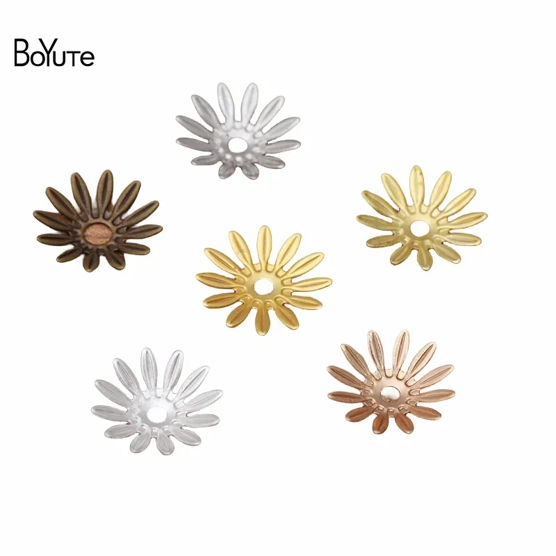 BoYuTe (500 Pieces/Lot) Metal Brass Stamping 10mm Flower Bead Caps Diy Jewelry Findings Components