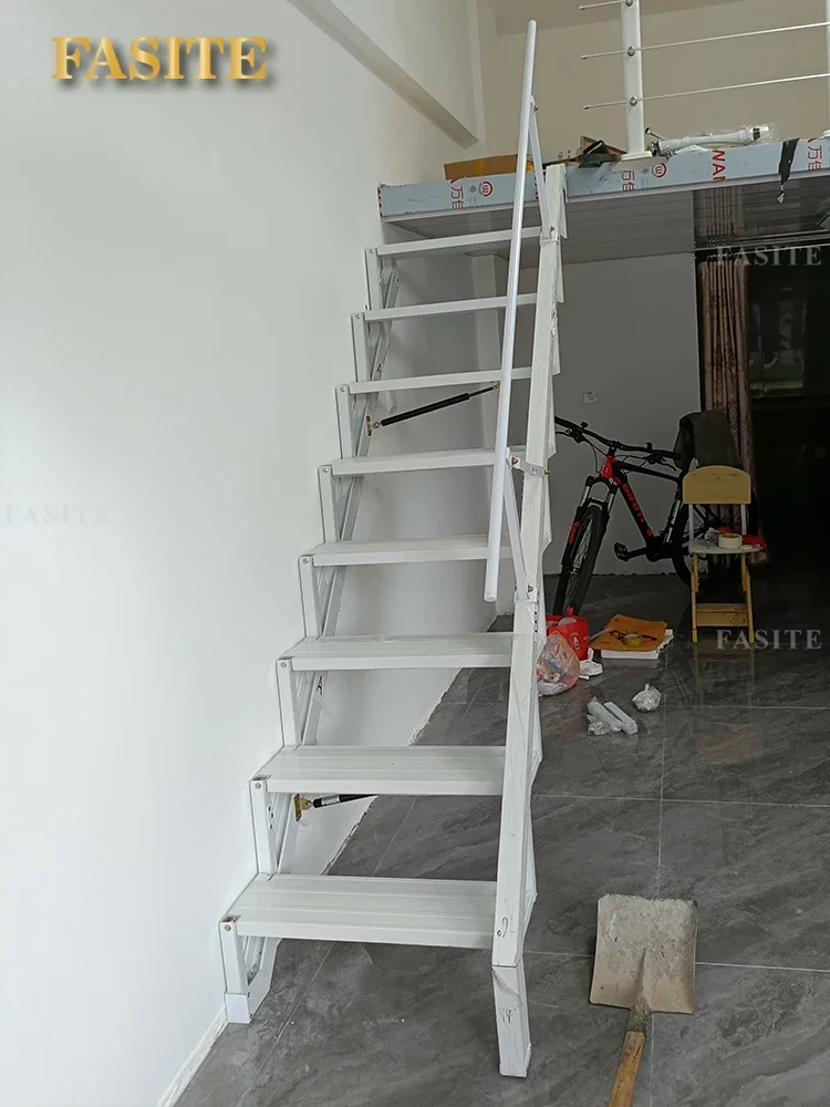 Staircase against the wall folding steps alloy outdoor outdoor folding ladder home pavilion stairs