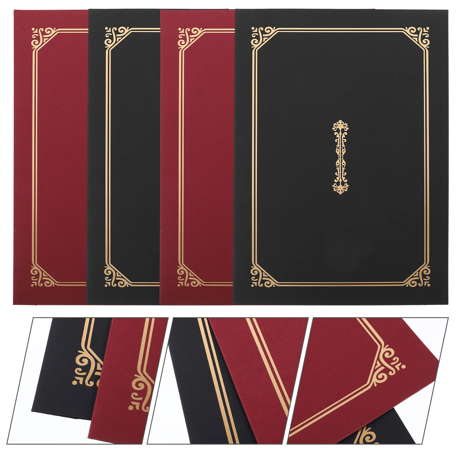 

4 Pcs Honor Certificate Cover Award Certificates Folders Paper Hard Holders Diploma Covers Single Sided Envelope Set