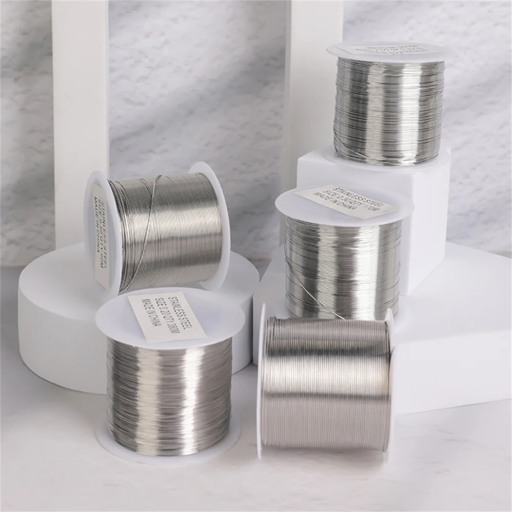 

One Roll 0.2/0.3/0.4/0.5/0.6mm Resistant Line Stainless Steel Thread Beading Wire Jewelry Cord String for DIY Bracelet Necklace